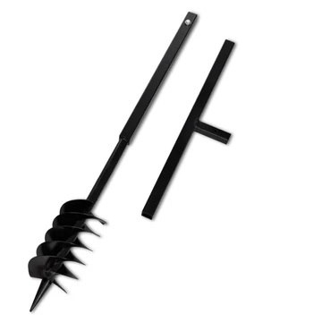 Kézi Föld Fúró Auger Bit 120 mm Dupla Spirállal Fekete Acél