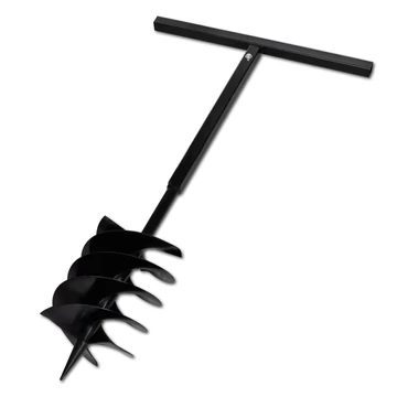 Kézi Föld Fúró Auger Bit 200 mm Három Csigával Fekete Acél