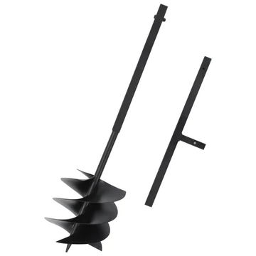 Fekete acél földfúró markolattal 250 mm