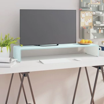 Zöld üveg TV állvány/monitor magasító 90 x 30 x 13 cm