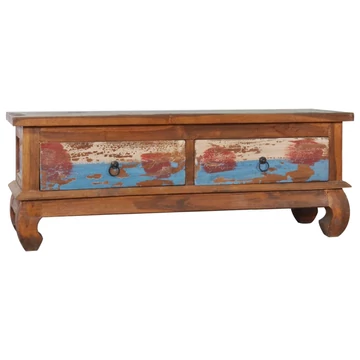 Újrahasznosított tíkfa TV-szekrény 110 x 35 x 40 cm