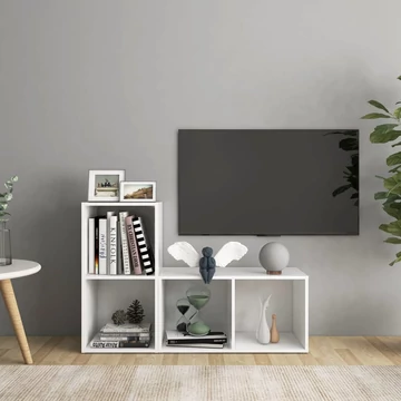 2 db fehér szerelt fa TV-szekrény 72 x 35 x 36,5 cm