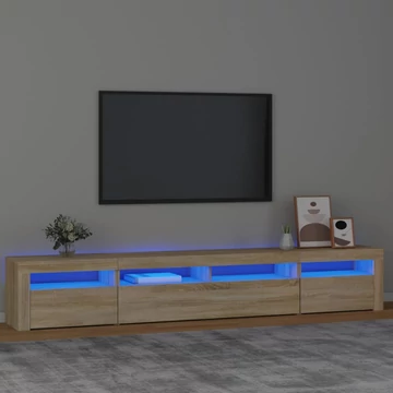 Sonoma tölgy színű TV-szekrény LED-lámpákkal 240x35x40 cm