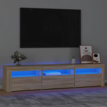 Sonoma tölgy színű TV-szekrény LED-lámpákkal 180x35x40 cm