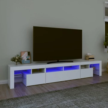 Fehér TV-szekrény LED-lámpákkal 230x36,5x40 cm
