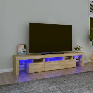 Sonoma tölgy színű TV-szekrény LED-lámpákkal 200x36,5x40 cm