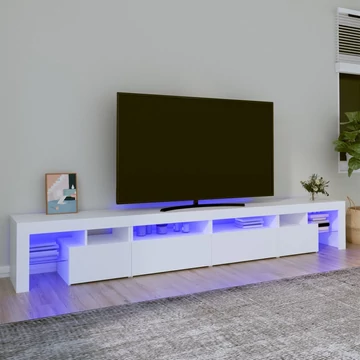 Fehér TV-szekrény LED-lámpákkal 260x36,5x40 cm