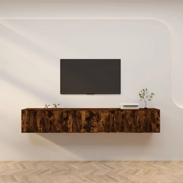 3 db füstös tölgy színű fali TV-szekrény 80 x 34,5 x 40 cm