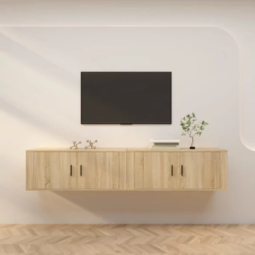 2 db sonoma tölgy színű fali TV-szekrény 100 x 34,5 x 40 cm