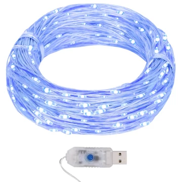 8 funkciós kék fényű tündérfényfüzér 400 LED-del 40 m