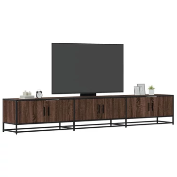 Barna tölgyszínű szerelt fa TV-szekrény 240 x 35 x 41 cm
