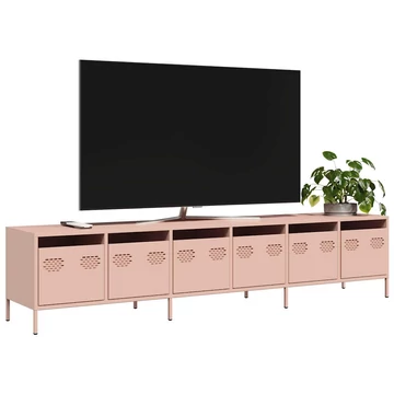 Rózsaszín hidegen hengerelt acél TV-szekrény 202x39x43,5 cm