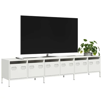 Fehér hidegen hengerelt acél TV-szekrény 202 x 39 x 43,5 cm