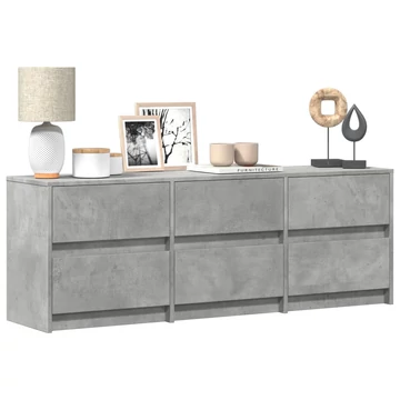 Betonszürke szerelt fa TV-szekrény LED-ekkel 140 x 34 x 50 cm