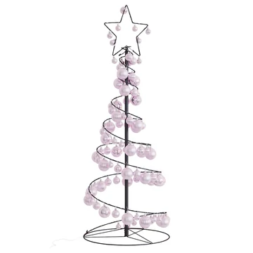 Meleg fehér LED karácsonyfa gömbökkel 80 LED 120 cm