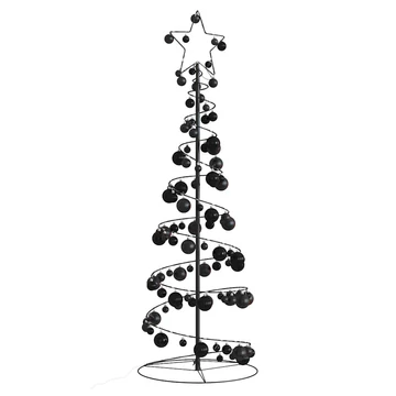 Meleg fehér LED karácsonyfa gömbökkel 100 LED 150 cm