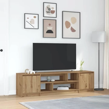 Kézműves tölgy színű szerelt fa TV-szekrény 188,5x41x50 cm