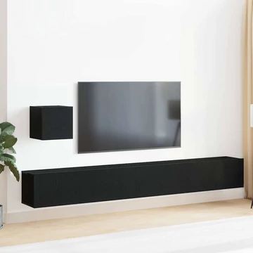 4 részes TV egység szett fekete tölgy színben, mérnöki fából.