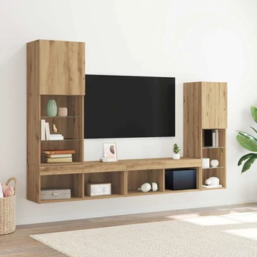 TV szekrény LED világítással Artisan tölgy 40.5x30x102 cm