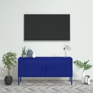 Tengerészkék acél TV-szekrény 105 x 35 x 50 cm