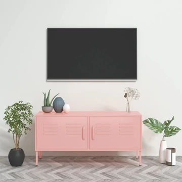 Rózsaszín acél TV-szekrény 105 x 35 x 50 cm