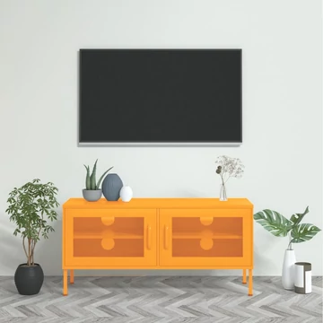 Mustársárga acél TV-szekrény 105 x 35 x 50 cm