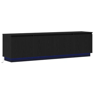 TV állvány LED-del Fekete Tölgy 180x38x49 cm Műanyag