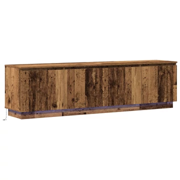 TV Szekrény LED Régi Fa 180x38x49 cm Szerelt Fa