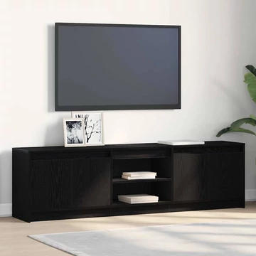 TV szekrény Fekete 182 x 34 x 50 cm Műgyanta és forgácslap