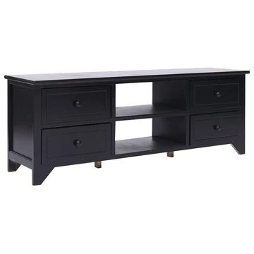 Fekete tömör császárfa TV-szekrény 108 x 30 x 40 cm