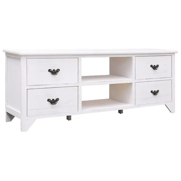 Antik fehér tömör császárfa TV-szekrény 108 x 30 x 40 cm