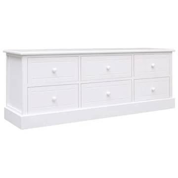 Fehér tömör császárfa TV-szekrény 108 x 30 x 40 cm