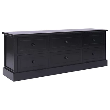 Fekete tömör császárfa TV-szekrény 108 x 30 x 40 cm