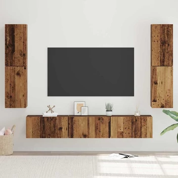 TV szekrény garnitúra 7 pcs Régi fa 80 x 30 x 30.5 cm Faanyag