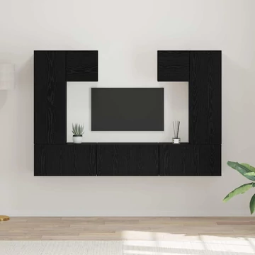 TV szekrény garnitúra 7 pcs Fekete tölgy 180 x 30 x 120 cm