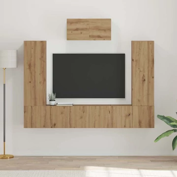 TV szekrény garnitúra 7 pcs kézműves tölgy 180 x 30 x 120 cm