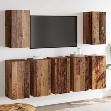 TV szekrény garnitúra 7 pcs Régi fa 30.5 x 30 x 60 cm Faanyag