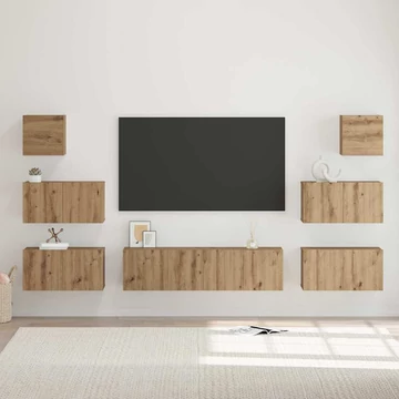 TV szekrény garnitúra 8 pcs kézműves tölgy 60 x 30 x 30 cm