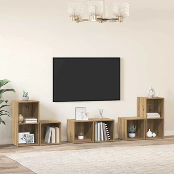TV Szekrény Szett polcokkal tárolóval 6 pcs Artisan tölgy Faanyag