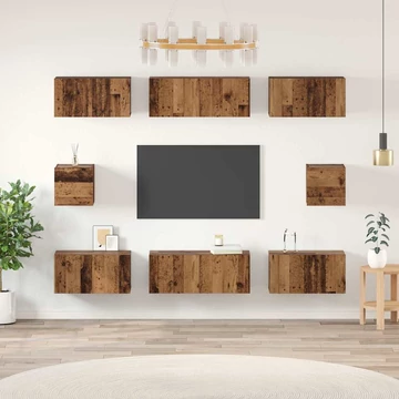 TV Szekrény Szett 8 pcs Régi fa Közepes 30,5 x 30 x 30 cm