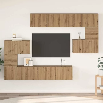 TV szekrény garnitúra 8 pcs kézműves tölgy 80 x 30 x 30 cm