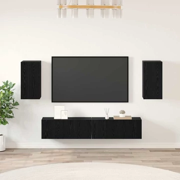 TV Szekrény Szett 4 pcs Fekete tölgy 80 x 30 x 30.5 cm