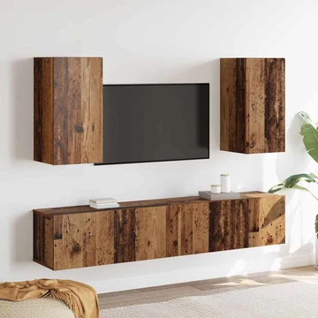 TV szekrény garnitúra 4 pcs Régi fa 160 x 30 x 30 cm Faanyag