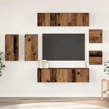 TV szekrény garnitúra 8 pcs Régi fa 30.5 x 30 x 60 cm Faanyag