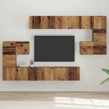 TV szekrény garnitúra 10 pcs Régi fa 180 x 30 x 90.5 cm Faanyag