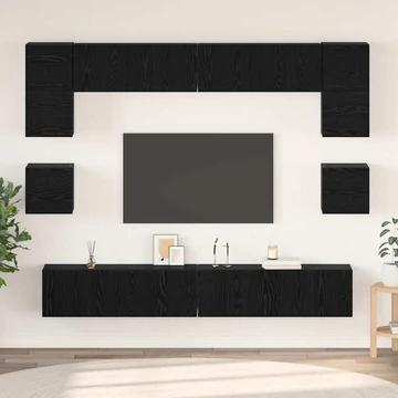 TV szekrény garnitúra 8 pcs Fekete tölgy 100 x 30 x 30 cm