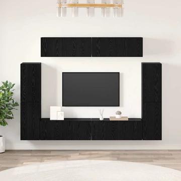 TV szekrény garnitúra 8 pcs Fekete tölgy 80 x 30 x 30.5 cm