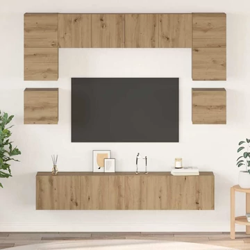 TV szekrény garnitúra 8 pcs kézműves tölgy 80 x 30 x 30 cm