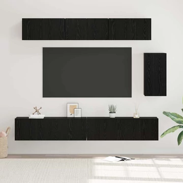 TV szekrény garnitúra 6 pcs Fekete tölgy 100 x 30 x 30 cm