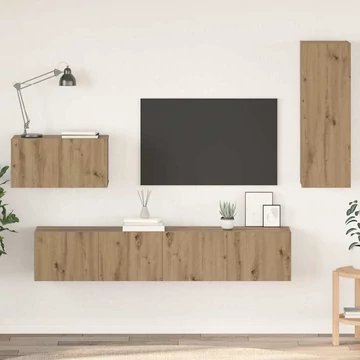 Fali TV Szekrény 4 pcs Kézműves tölgy 80 x 30 x 30 cm Közepes